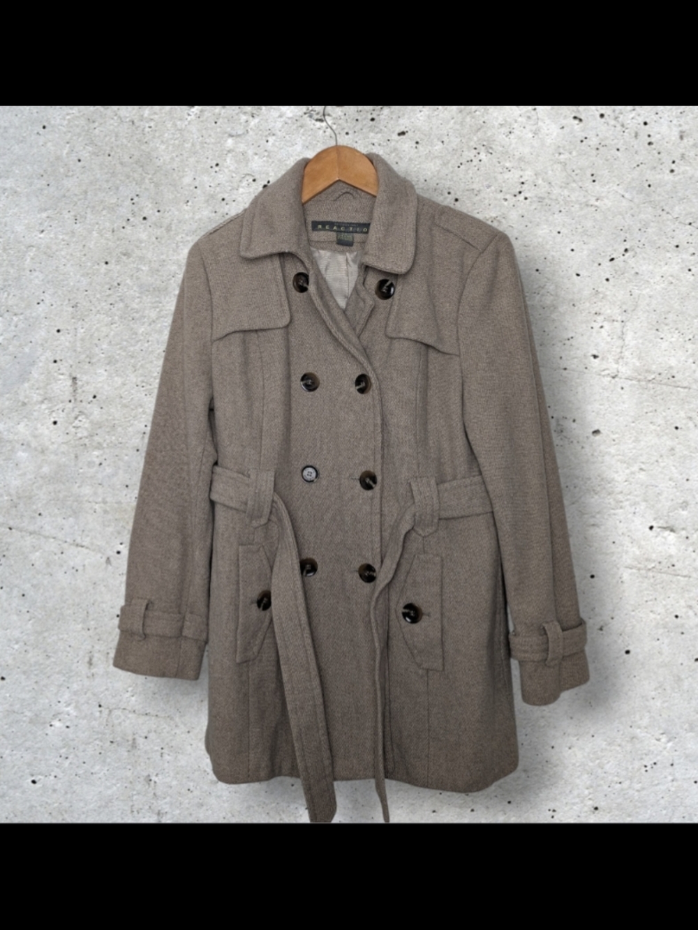 Kenneth Cole Reaction Double-Breasted Pea Coat - Taupe
